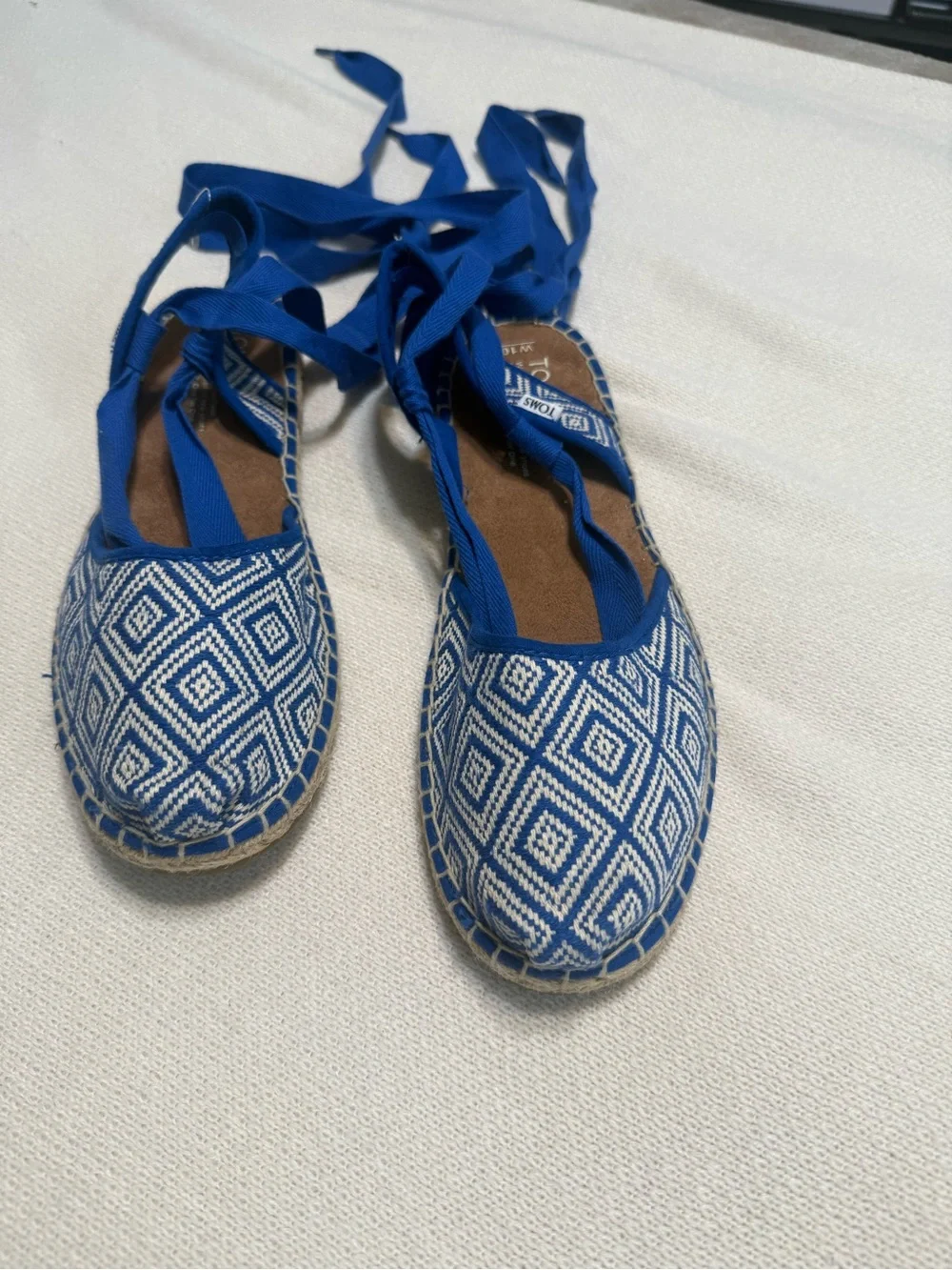 Tom’s Blue Espadrille Lace-Up Flats - Women's Summer Shoes size 10